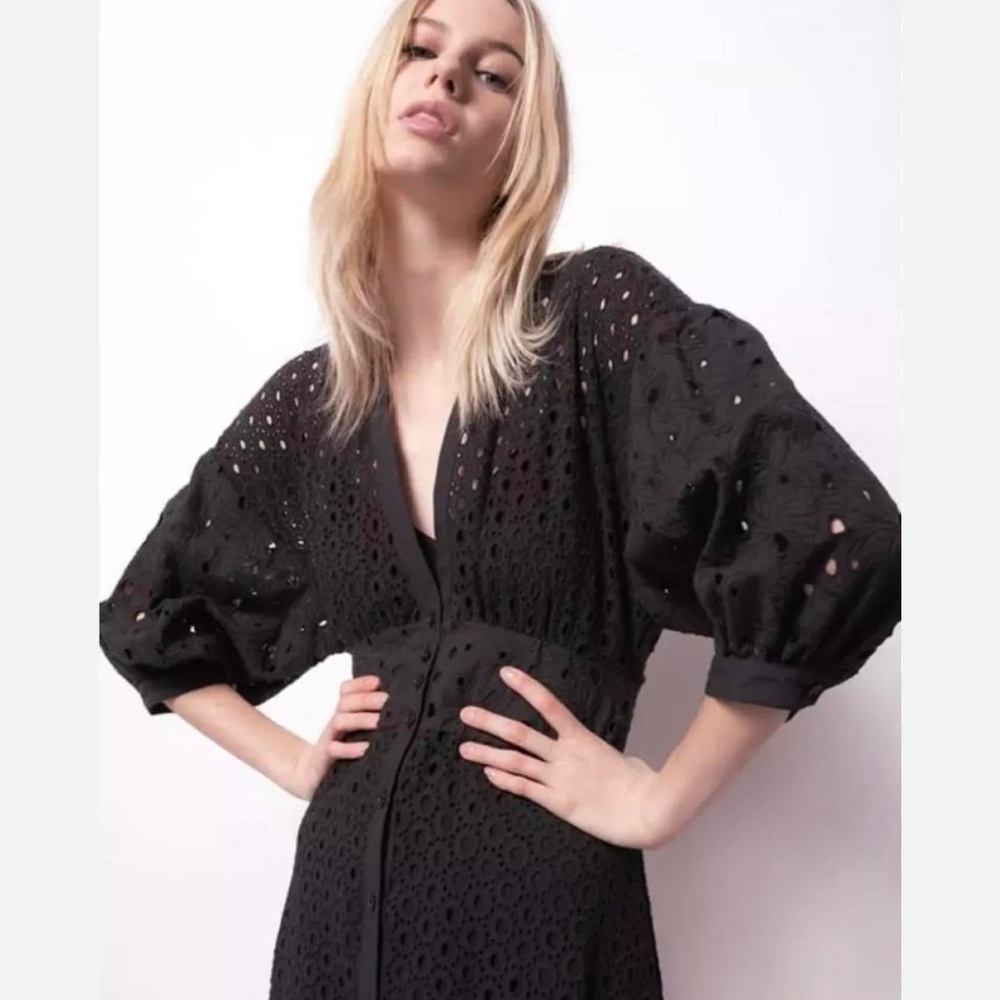 Pinko Acireale Schiffli Midi Dress Small